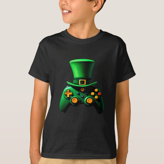 Camiseta Controlador de videogame Irish Gamer Boys RUA.Patr (Frente)