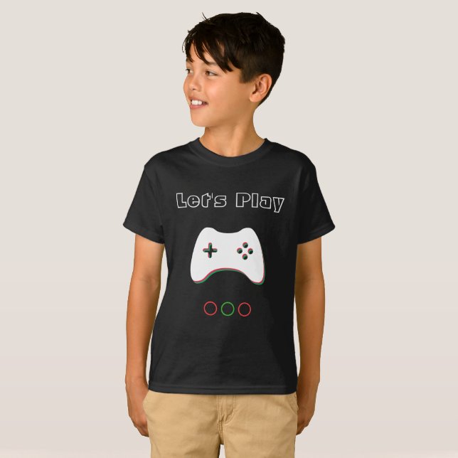 Camiseta Controlador de videogame, Reprodução de Vamos, Art (Frente Completa)