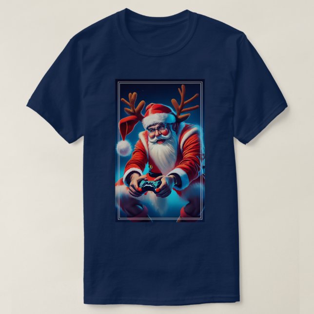 Camiseta Controlador de videogame Santa Hat Boys Xma (Frente do Design)