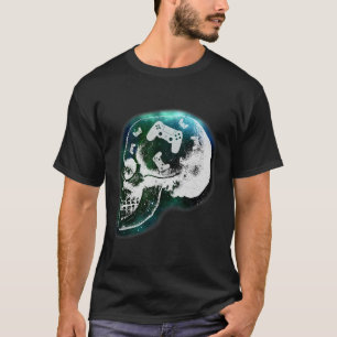 Camiseta Controlador Mental Caveira Jogos Gamer Homens Meni