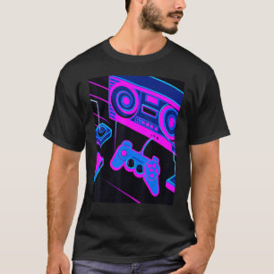 Camiseta Controladora de console de jogos estéticos Vaporwa