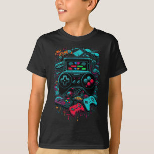 Camiseta Controladora de Jogos de Vídeo do Jogador de Contr