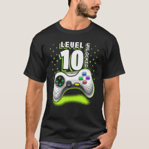 Camiseta Controladora de jogos de vídeo nível 10 10º jogado