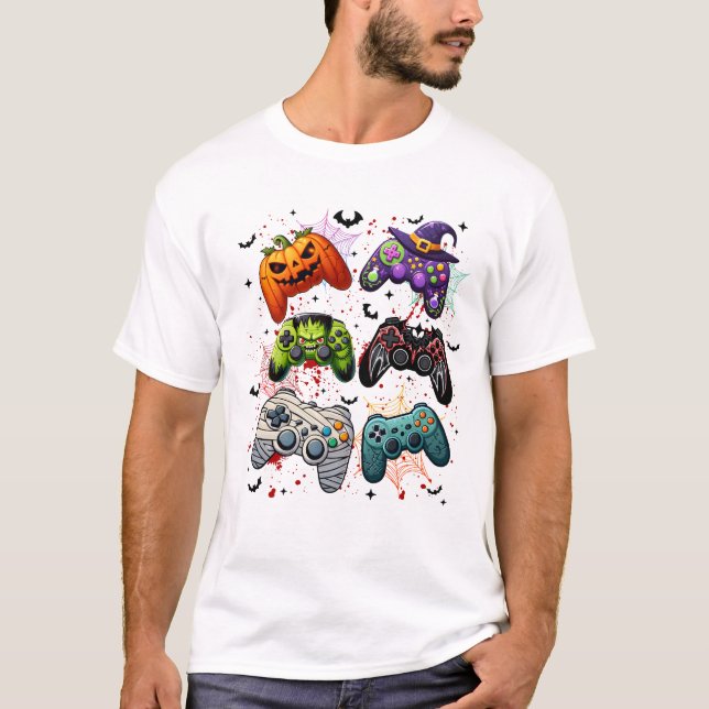Camiseta Controladora de jogos do Halloween (Frente)
