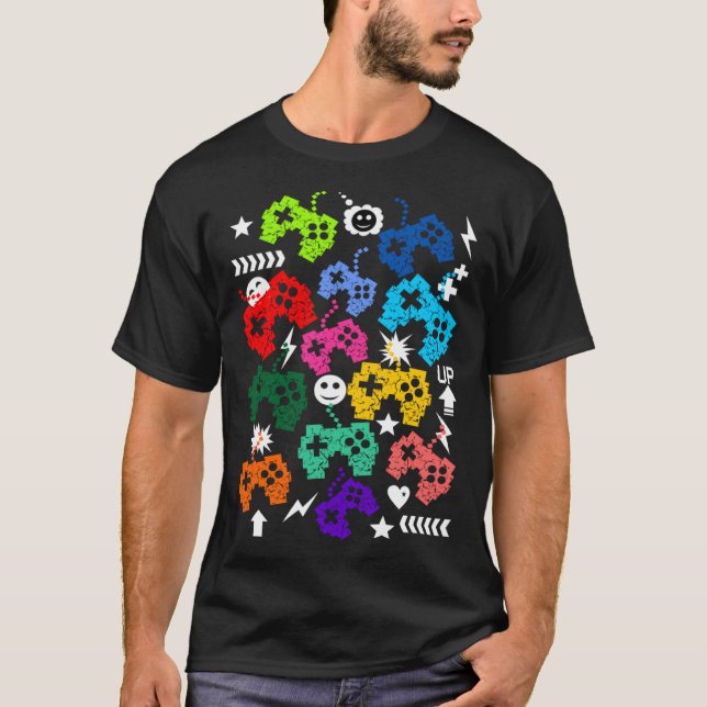 Camiseta Controladora de jogos engraçada para jogadores rap (Frente)