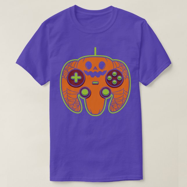 Camiseta Controladora de Vídeo do Choco Jackolantern Pumpki (Frente do Design)