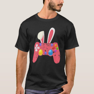 Camiseta Controladora de videogame Bunny Gamer Boys Páscoa