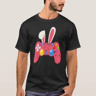 Camiseta Controladora de videogame Bunny Gamer Boys Páscoa