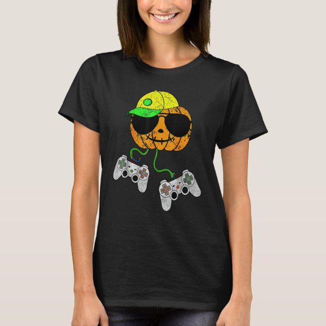 Camiseta Controladora de videogame Pumpkin Gamer Cos (Frente)