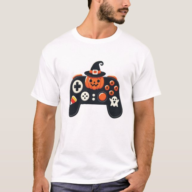 Camiseta Controladora do Halloween para jogos (Frente)