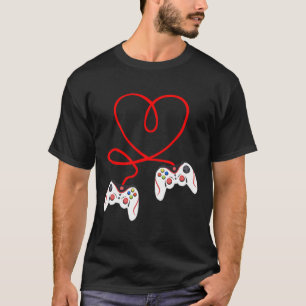 Camiseta Controladores de Jogo do Coração Video Gamer Jogos