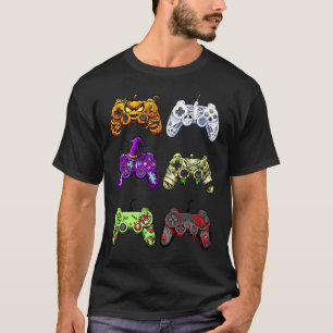 Camiseta Controladores de jogos do Halloween: Zombie Skelet