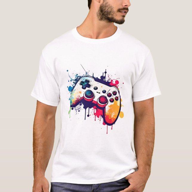 Camiseta Controlar Todas As Coisas Do Gamer De Controlador  (Frente)