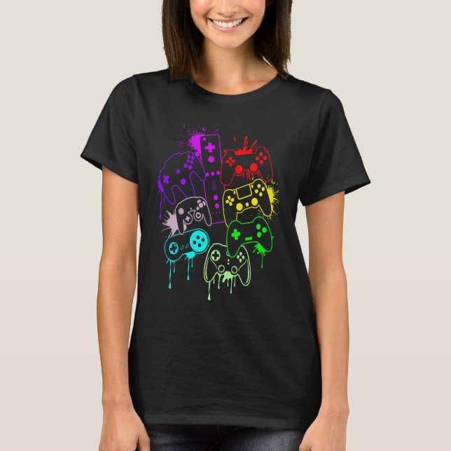 Camiseta Controlar todos os controladores de jogos de vídeo (Frente)