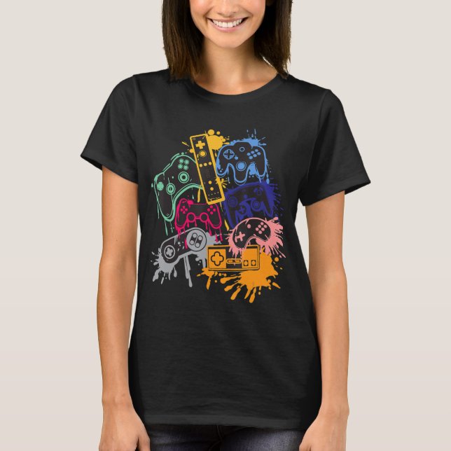 Camiseta Controlar todos os controladores de jogos de vídeo (Frente)