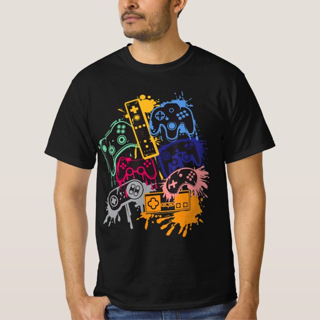 Camiseta Controlar todos os controladores de jogos de vídeo (Frente)
