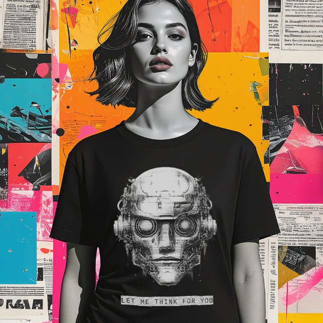 Camiseta Controle da mente de Cyberpunk Robot Mulheres (Criador carregado)