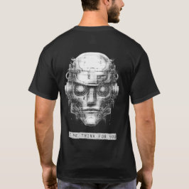 Camiseta Controle da mente, frente e trás do Cyberpunk Robo