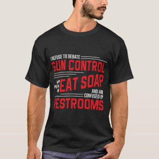 Camiseta Controle de Armas Direitos de Arma Pro Gun Debate 