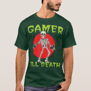 Camiseta Controle de computador com esqueleto de piada para