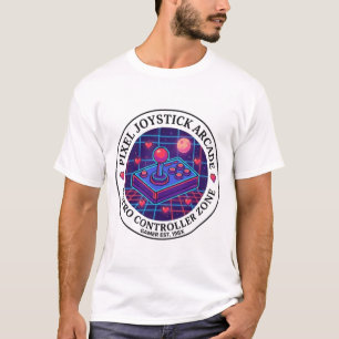Camiseta Controle de Jogo Retro Pixel Art   Arcade Antigo