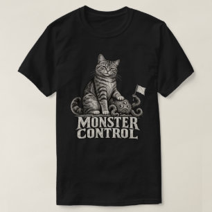 Camiseta Controle de Monstros – Gato Tabby Vintage Engraçad