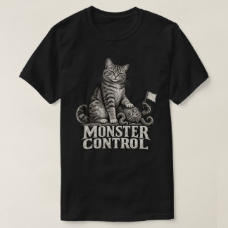 Camiseta Controle de Monstros – Gato Tabby Vintage Engraçad