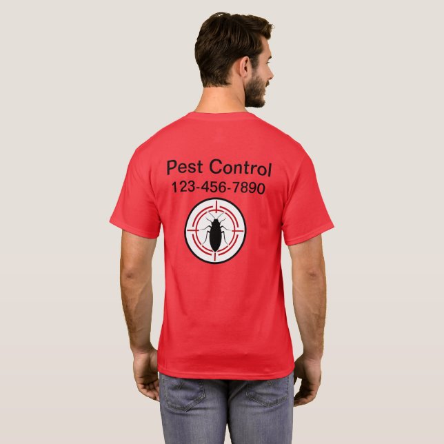Camiseta Controle de pragas Logotipo comercial (Parte Traseira Completa)