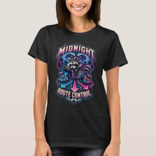 Camiseta Controle de Rota de Guaxinim à Meia-Noite