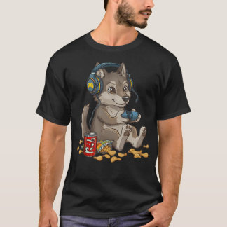 Camiseta Controle de Video Game de PC Console Lobo Fofo
