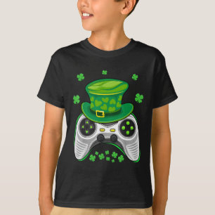 Camiseta Controle de Video Game Trevo Gamer Dia de São Patr