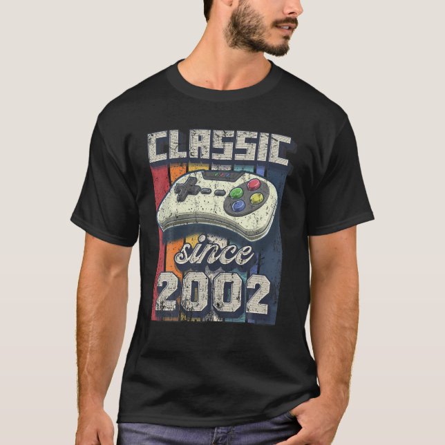 Camiseta Controle de vídeo retrô clássico de 2002 de aniver (Frente)