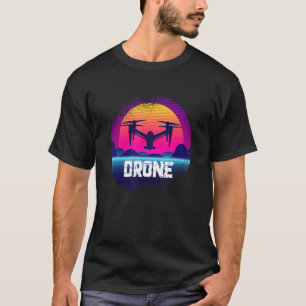 Camiseta Controle Remoto do Vaporwave Drone Quadcopter que