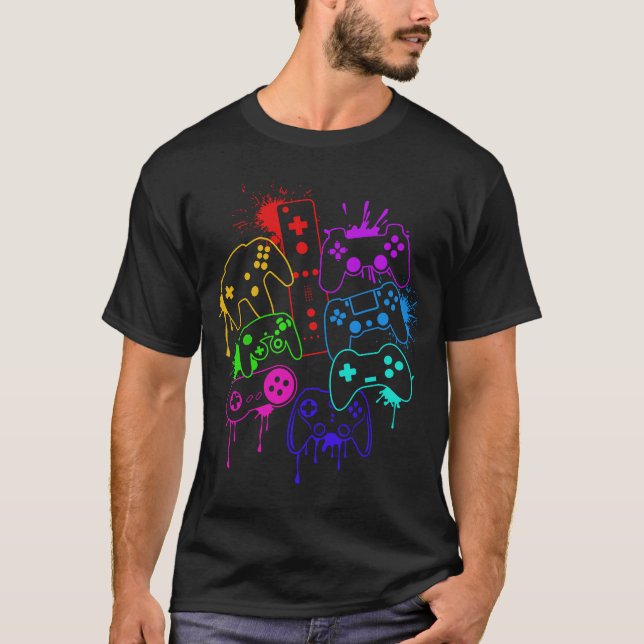 Camiseta Controle todos os controladores de jogos de vídeo  (Frente)