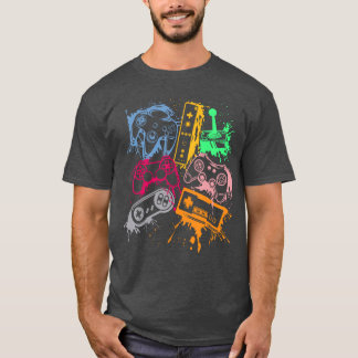 Camiseta Controles de Console de Video Game Retro 80s 90s A