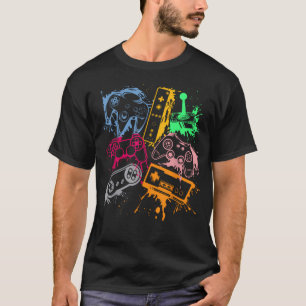 Camiseta Controles de Consoles de Videojogos Retro 80's 90'