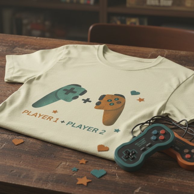 Camiseta Controles de Dupla Coop (Criador carregado)