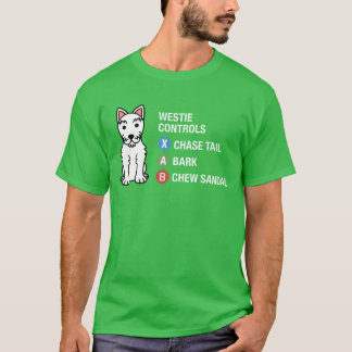 Camiseta Controles de videogame Westie de presente para ami