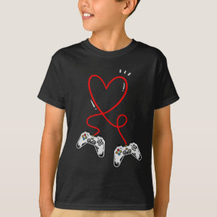 Camiseta Controles do Dia dos Namorados Coração Video Game