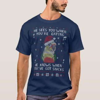 Camiseta Conure de abacaxi macho de Snack de Natal