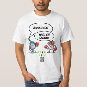 Camiseta Conversação de lixo / Noodle vs Pan — por LoGoss