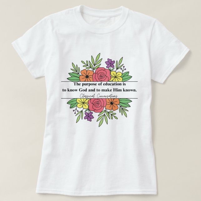 Camiseta Conversações de Conversações sobre Escolas de Casa (Frente do Design)