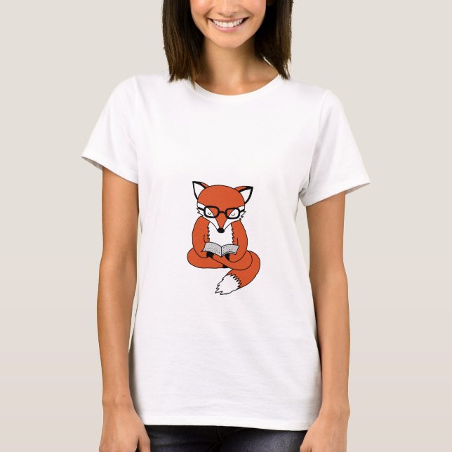 Camiseta Conversas fox reading book (Frente)