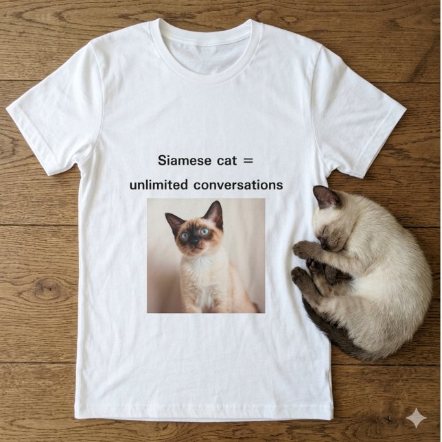 Camiseta Conversas Ilimitadas Gato Siamês Personal (Customizable T-shirt for Siamese cat lovers)