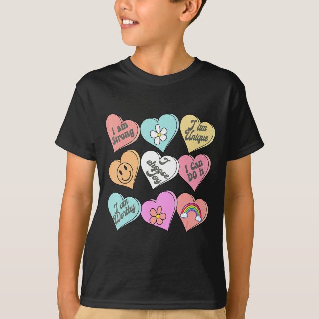 Camiseta Conversation Hearts Groovy Valentines Day Cute Tea (Frente)