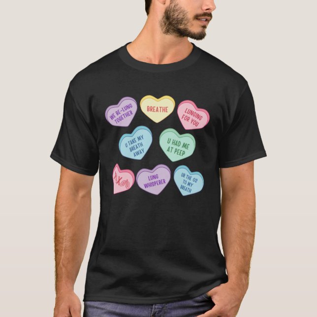 Camiseta Conversation Hearts Respiratory Therapist Valentin (Frente)