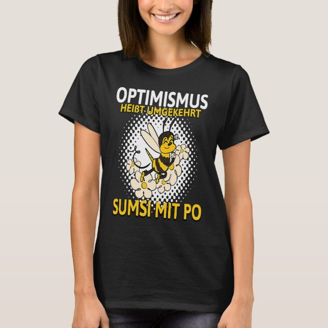 Camiseta Conversely, backprint optimism means Sumsi with Po (Frente)
