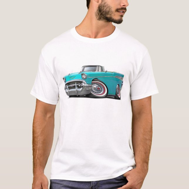 Camiseta Convertible 1957 de turquesa de Chevy Belair (Frente)