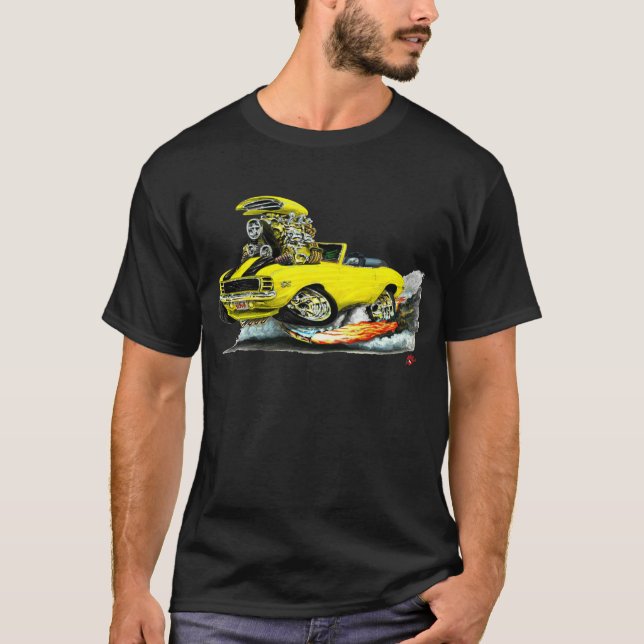 Camiseta Convertible 1969 Amarelo-Preto de Camaro RS SS (Frente)
