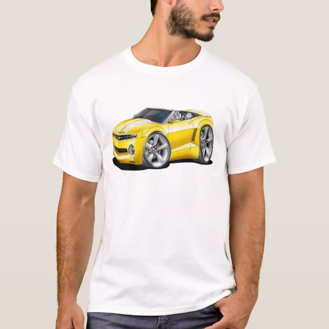 Camiseta Convertible 2012 Amarelo-Branco de Camaro (Frente)